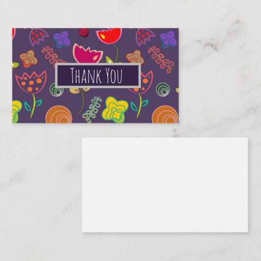 Carte De Correspondance Fleuron moderne rose violet (Devant / Derrière)