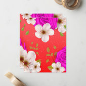 Carte De Correspondance Fleurs aquarelles 14 (Devant/Arrière en situation)