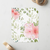 Carte De Correspondance Fleurs aquarelles 20 (Devant/Arrière en situation)