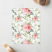 Carte De Correspondance Fleurs aquarelles 23 (Devant/Arrière en situation)