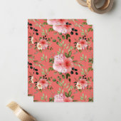 Carte De Correspondance Fleurs aquarelles 26 (Devant/Arrière en situation)