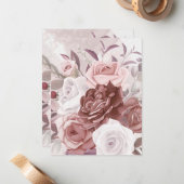 Carte De Correspondance Fleurs aquarelles 9 (Devant/Arrière en situation)