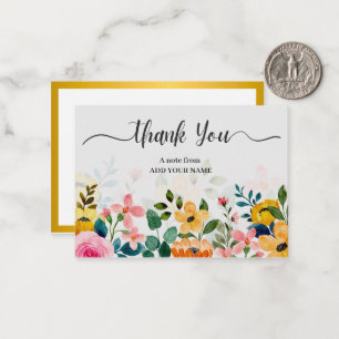Carte De Correspondance Fleurs aquarelles élégantes I pour messages cadeau
