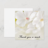Carte De Correspondance Fleurs blanches Merci (Devant / Derrière)
