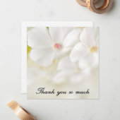 Carte De Correspondance Fleurs blanches Merci (Devant/Arrière en situation)