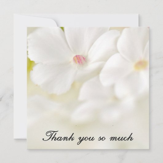 Carte De Correspondance Fleurs blanches Merci (Devant)