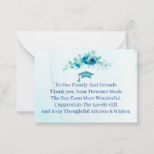 Carte De Correspondance Fleurs bleues Customisé Merci de graduation (Dos)