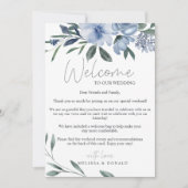 Carte De Correspondance Fleurs bleues poussiéreuses Lettre d'accueil & Iti (Devant)