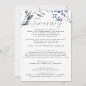 Carte De Correspondance Fleurs bleues poussiéreuses Lettre d'accueil & Iti (Dos)