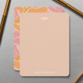 Carte De Correspondance Fleurs botaniques Abstraites Monogrammes floraux