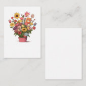 Carte De Correspondance Fleurs, bouquet, pot de fleurs (Devant / Derrière)