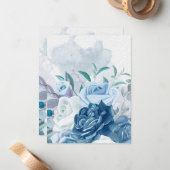 Carte De Correspondance Fleurs d'aquarelle 8 (Devant/Arrière en situation)