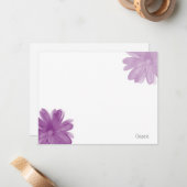 Carte De Correspondance Fleurs d'aquarelle de prune (Devant/Arrière en situation)