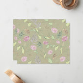 Carte De Correspondance Fleurs d'aquarelle festive 5 (Devant/Arrière en situation)