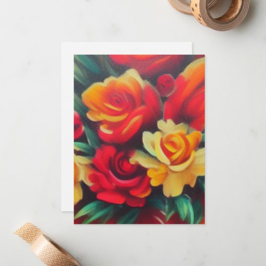 Carte De Correspondance Fleurs d'automne (Devant/Arrière en situation)