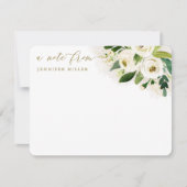 Carte De Correspondance Fleurs de aquarelle blanche Script (Devant)