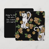 Carte De Correspondance Fleurs de chats blancs (Devant / Derrière)