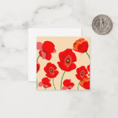 Carte De Correspondance Fleurs de coquelicot rouges (Devant/Arrière en situation)