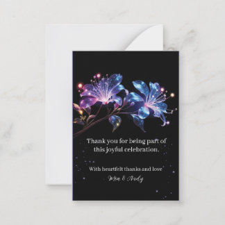 Carte De Correspondance Fleurs de Fantaisie Lueur Céleste Merci