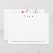 Carte De Correspondance Fleurs de fleurs de cerisier (Devant / Derrière)