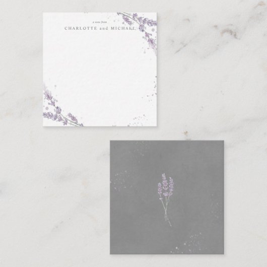 Carte De Correspondance Fleurs de lavande aquarelle (Devant / Derrière)