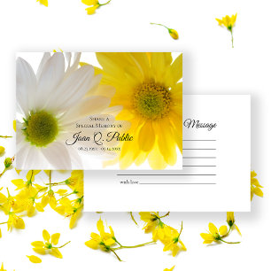 Carte De Correspondance Fleurs de marguerite jaune Partager un enterrement