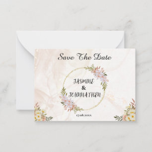 Carte De Correspondance Fleurs de mariage à l'aquarelle rouge et blanc