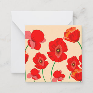 Carte De Correspondance Fleurs de pavot rouges