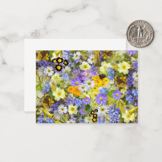 Carte De Correspondance Fleurs de printemps (Devant/Arrière en situation)