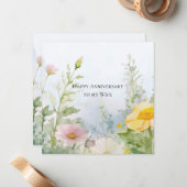 Carte De Correspondance Fleurs de printemps de l'anniversaire de la femme (Devant/Arrière en situation)
