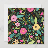 Carte De Correspondance Fleurs de printemps modernes sur Monogramme noir (Dos)