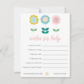 Carte De Correspondance Fleurs de printemps Voeux papillon rose pour bébé (Devant)