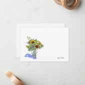 Carte De Correspondance Fleurs de soleil (Devant/Arrière en situation)
