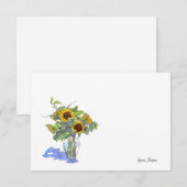 Carte De Correspondance Fleurs de soleil (Devant / Derrière)