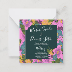 Carte De Correspondance Fleurs dessinées à la main Mariage vert luxuriant