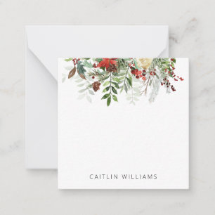Carte De Correspondance Fleurs d'hiver de Noël Petite