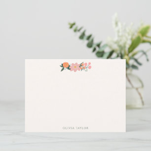Carte De Correspondance Fleurs d'ivoire rose personnalisées pour la douche