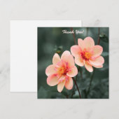 Carte De Correspondance Fleurs Douces Fond Vert Merci (Devant / Derrière)
