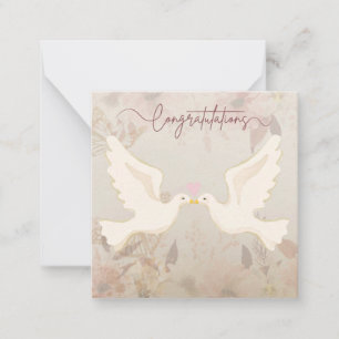 Carte De Correspondance Fleurs élégantes Félicitations Mariage Card