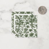 Carte De Correspondance fleurs et feuilles vertes (Devant/Arrière en situation)