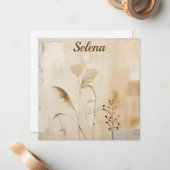 Carte De Correspondance Fleurs et herbe séchées (Devant/Arrière en situation)