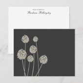 Carte De Correspondance Fleurs Étranges Tan/Grey Papier à lettres personne (Devant / Derrière)