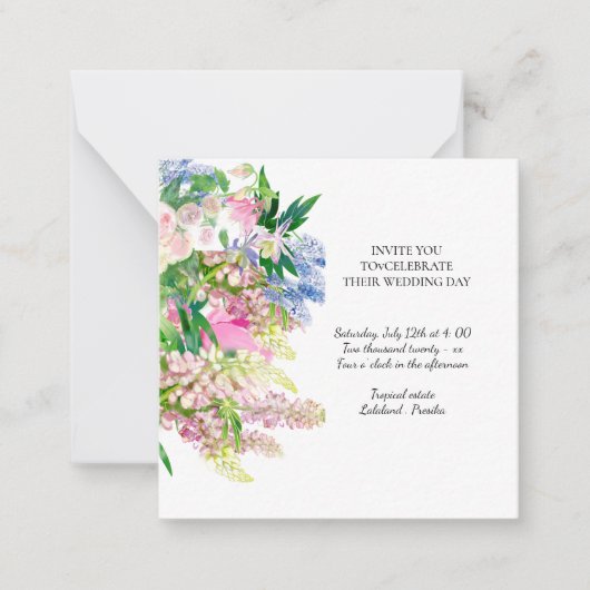 Carte De Correspondance Fleurs florales de printemps botaniques (Devant)