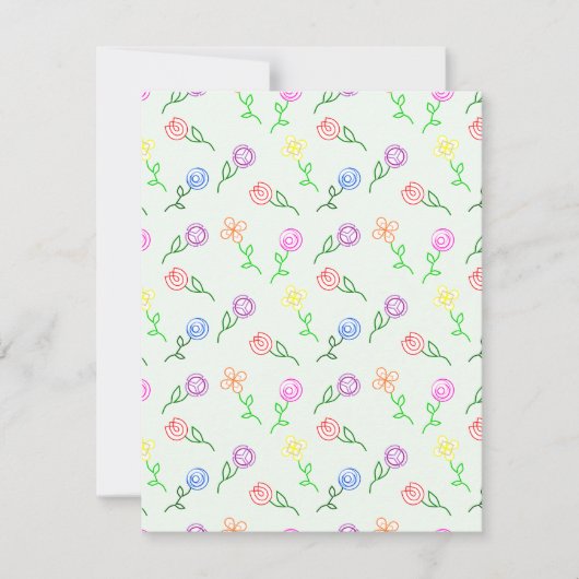 Carte De Correspondance Fleurs géométriques (Devant)