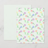 Carte De Correspondance Fleurs géométriques (Devant / Derrière)