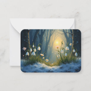 Carte De Correspondance Fleurs hivernales perce-neige