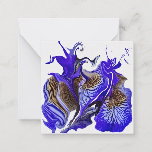 Carte De Correspondance Fleurs Iris Violets Flats Plat (Devant)