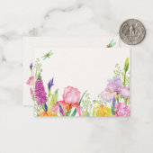 Carte De Correspondance Fleurs irlandaises d'aquarelle (Devant/Arrière en situation)