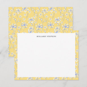 Carte De Correspondance Fleurs jaunes élégantes bordure