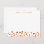 Carte De Correspondance Fleurs mignonnes en rose personnalisées (Devant / Derrière)